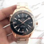 Swiss Copy Omega Seamaster GMT Planet Ocean 600m Rose Gold Watch